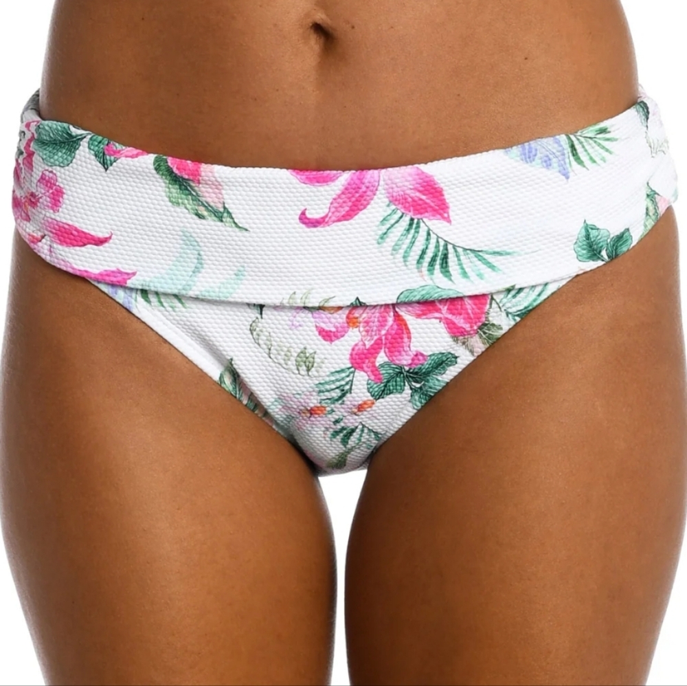 NWT La Blanca Mystic Shirred Hipster Floral Bikini Bottom